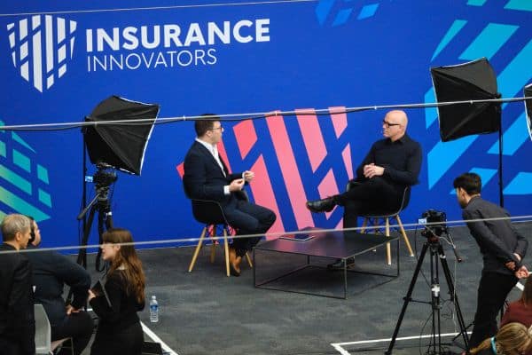 Insurance webinar being filmed at insurance event