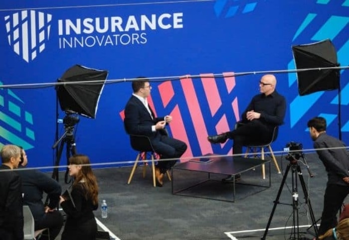 Insurance webinar being filmed at insurance event
